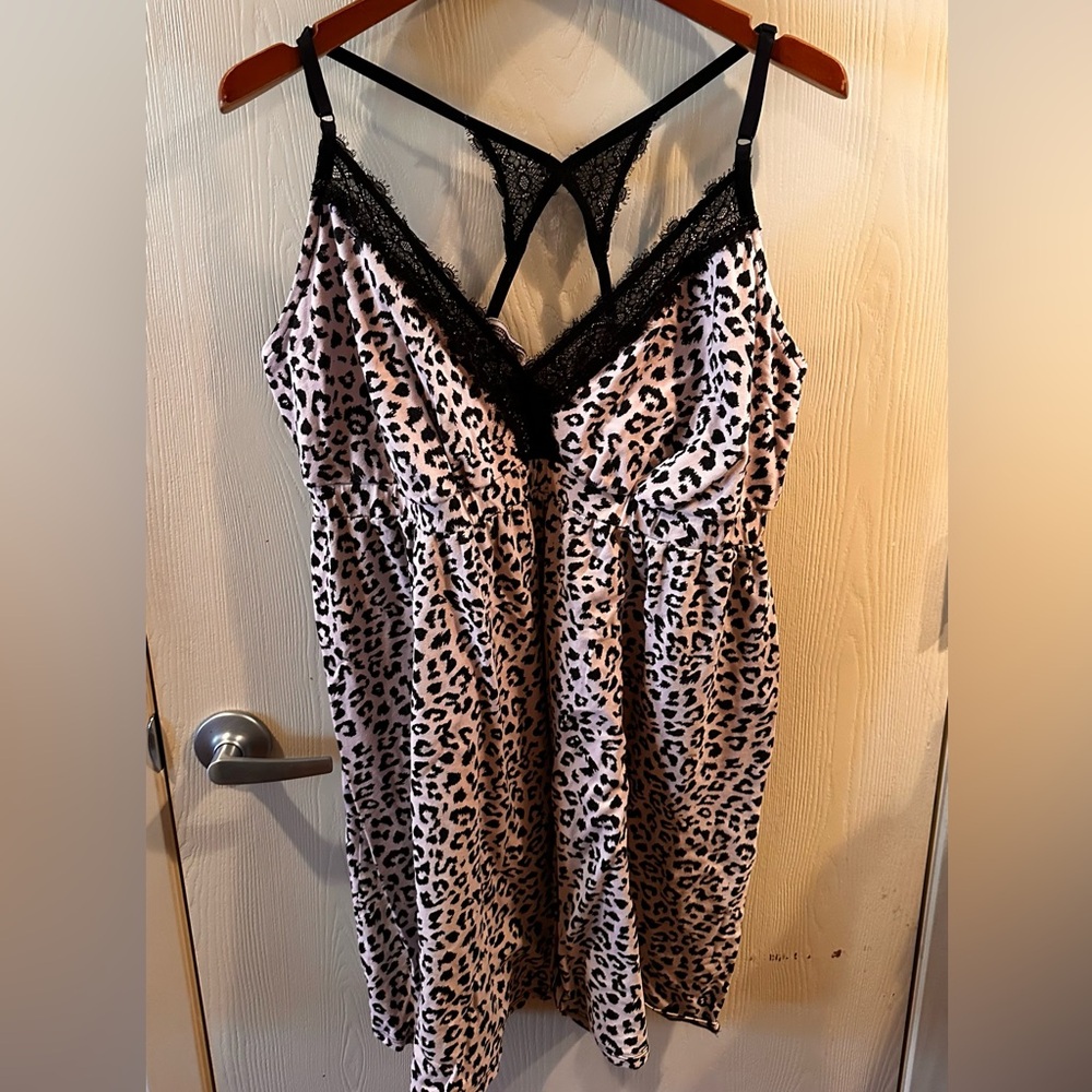 Cacique Black and White Animal Print Chemise